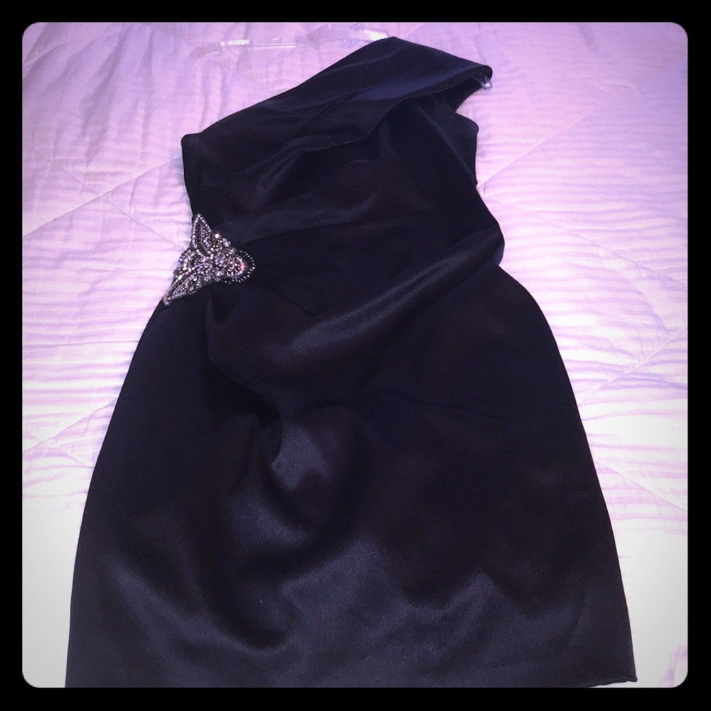 Navy one shoulder Dress